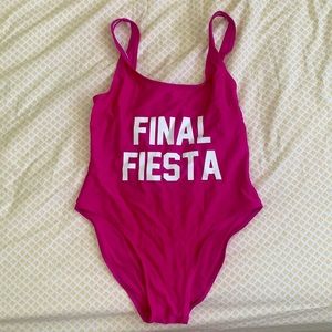 Magenta bathing suit